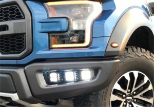 Ford F-150 Raptor LED Fog Light Kit - Ford Racing - Off-Road, Includes 2 Ford Performance Lens Covers, 4 RIGID Branded Lens Covers, 2 D-Series SAE, 2 D-Series Spot, and 2 Rigid D-Series Flood - `17-`20
